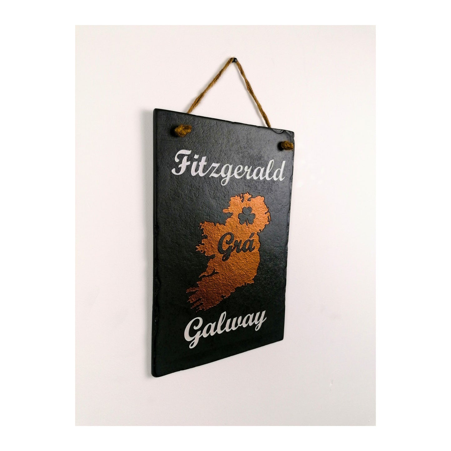 Ireland Map with Family Name and Hometown | Irish Ancestry Disapora Ancestors | Home Love Memories | Natural Slate Handmade Custom Unique