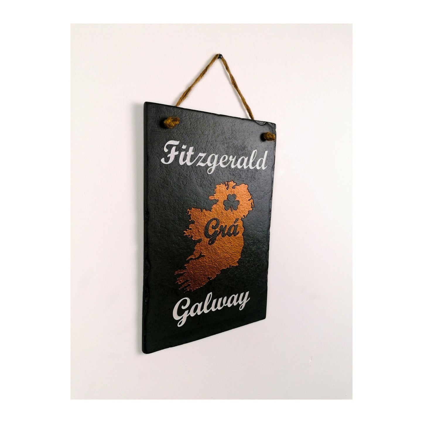 Ireland Map with Family Name and Hometown | Irish Ancestry Disapora Ancestors | Home Love Memories | Natural Slate Handmade Custom Unique