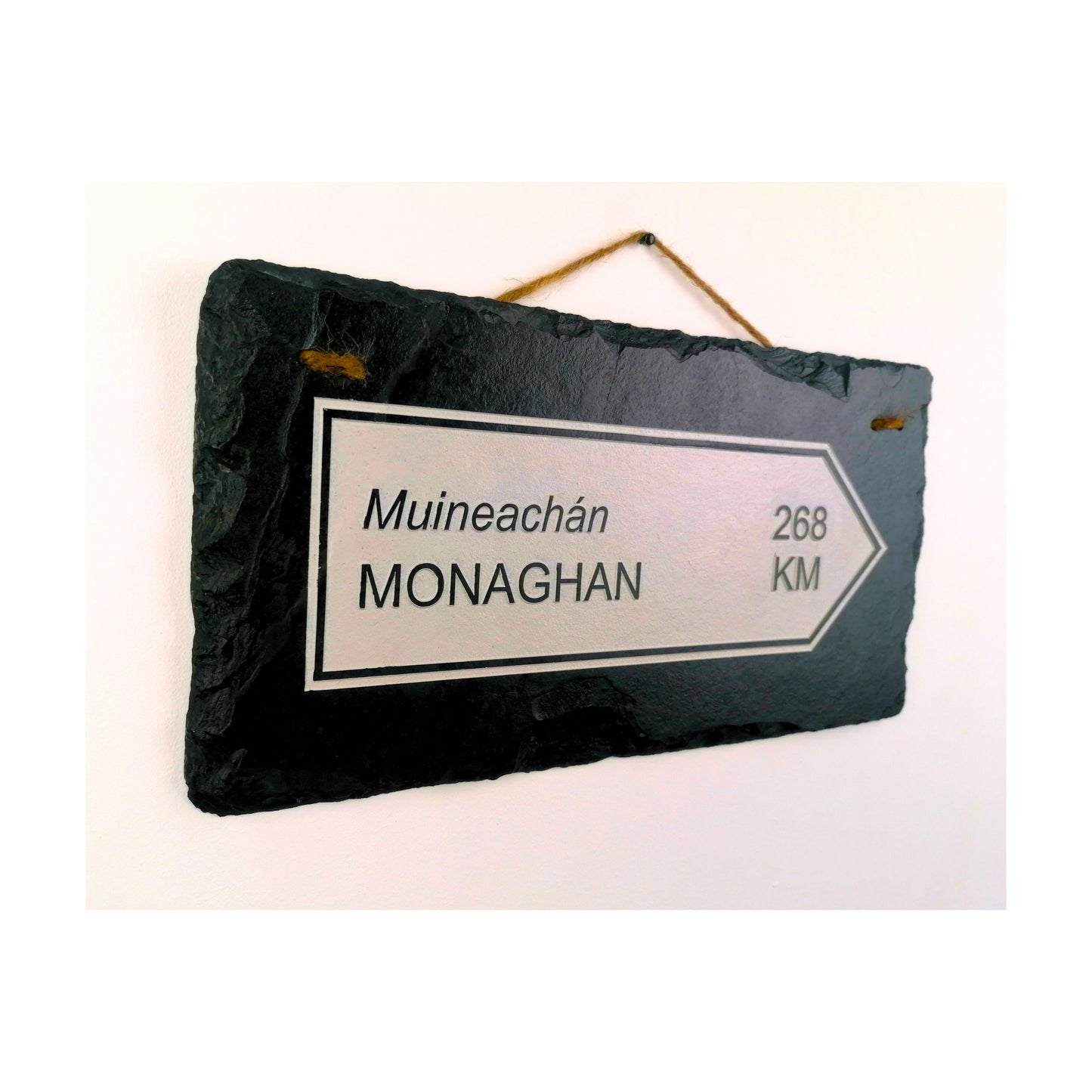Irish Street Road Sign | Town Village Hometown | Rustic Natural Slate Wall Hanging
