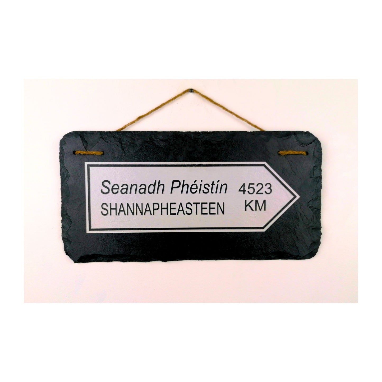 Irish Street Road Sign | Town Village Hometown | Rustic Natural Slate Wall Hanging