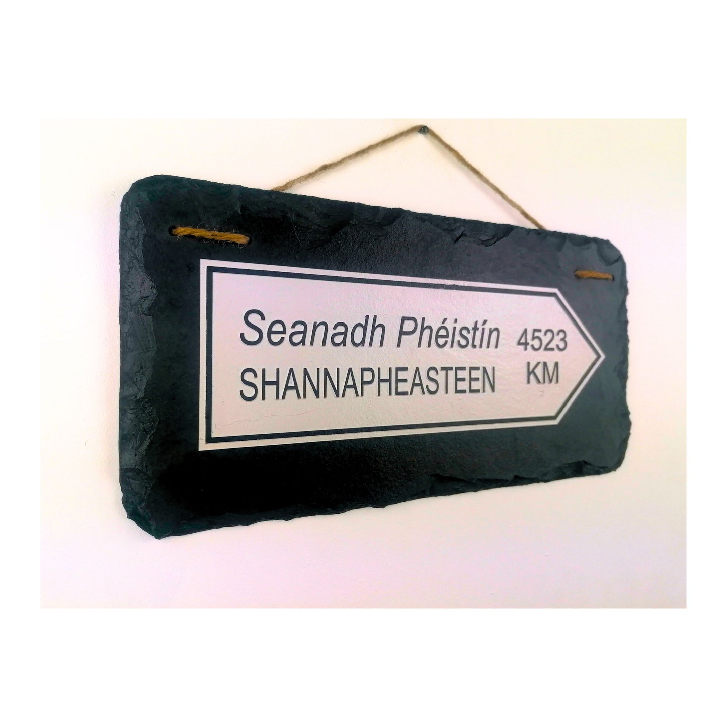 Irish Street Road Sign | Town Village Hometown | Rustic Natural Slate Wall Hanging