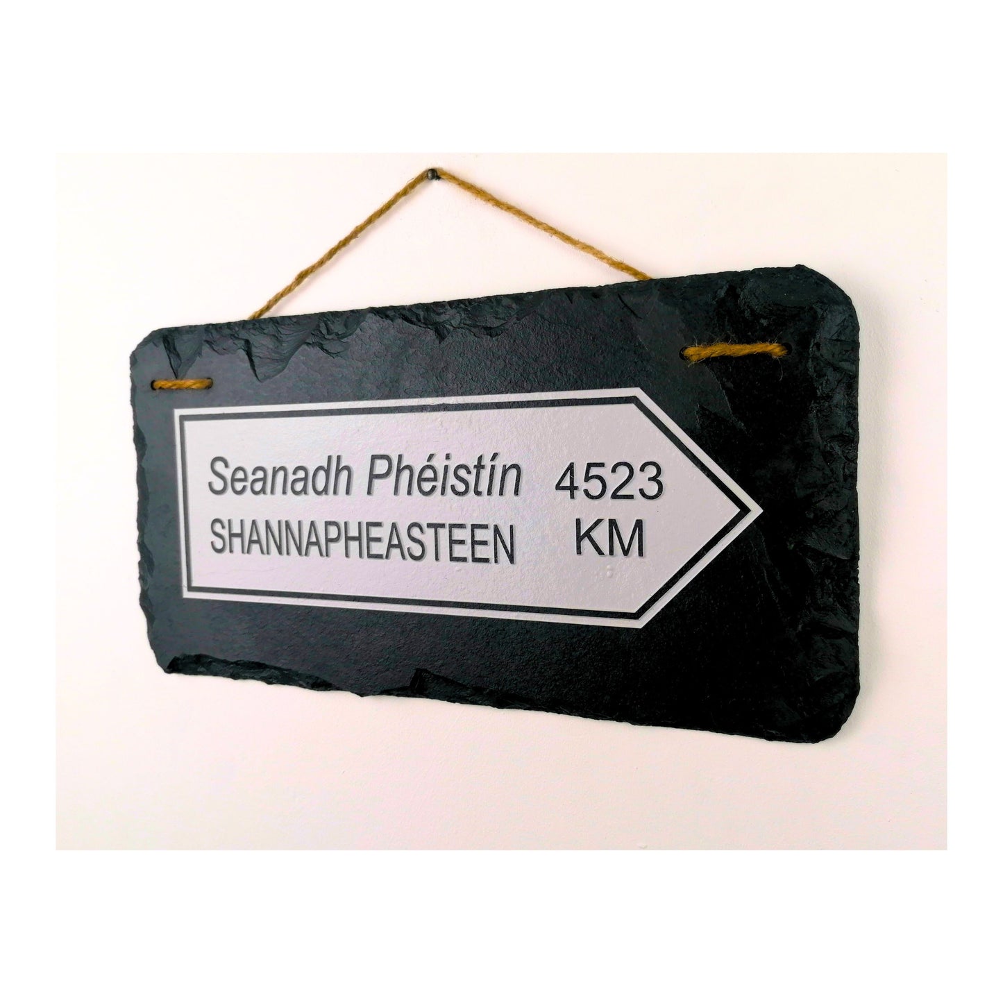 Irish Street Road Sign | Town Village Hometown | Rustic Natural Slate Wall Hanging