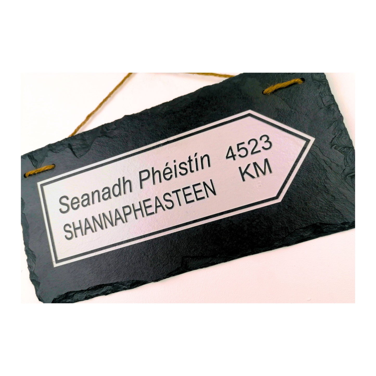 Irish Street Road Sign | Town Village Hometown | Rustic Natural Slate Wall Hanging