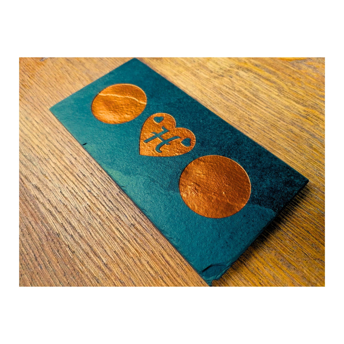 Handmade Tealight Candle Holder | Deep Engraved Natural Slate | Unique Gift Idea | Made In Ireland | Gold Copper Silver | Modern Home Decor