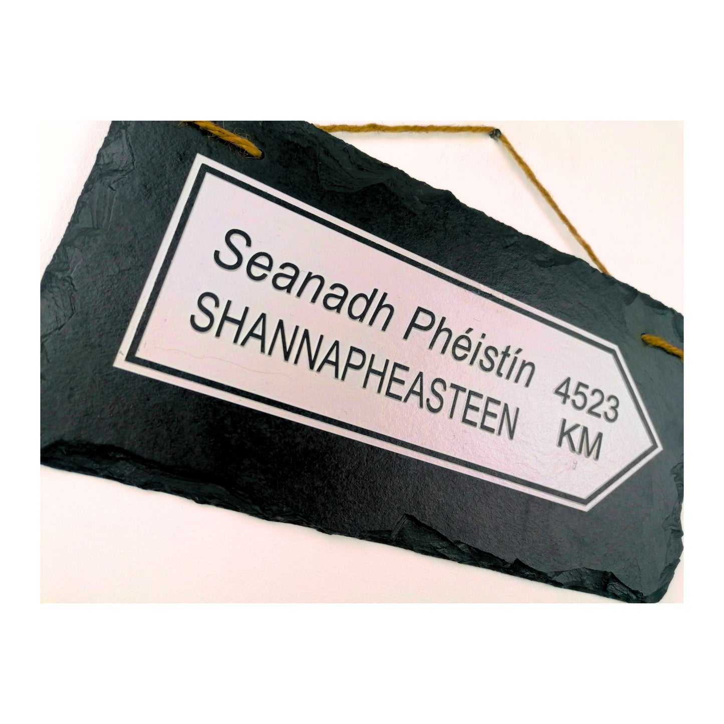 Irish Street Road Sign | Town Village Hometown | Rustic Natural Slate Wall Hanging