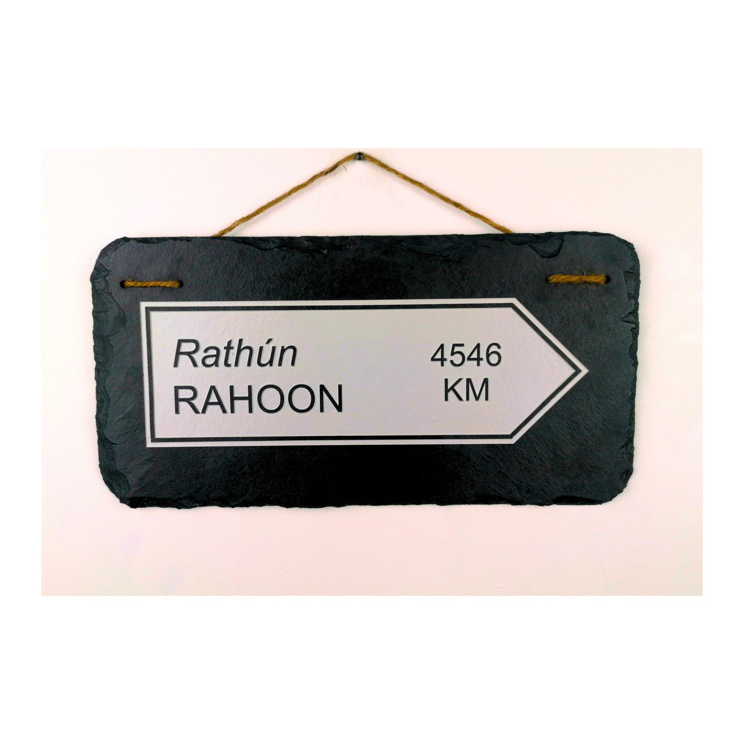 Irish Street Road Sign | Town Village Hometown | Rustic Natural Slate Wall Hanging