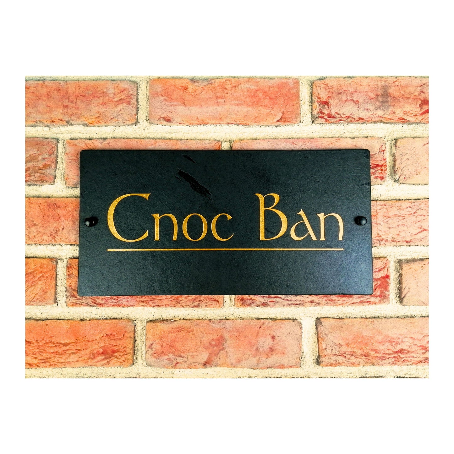 Engraved Natural Slate House Address Sign - Rustic Farmhouse Style Door Number - Wedding, Housewarming, Anniversary Gift Idea