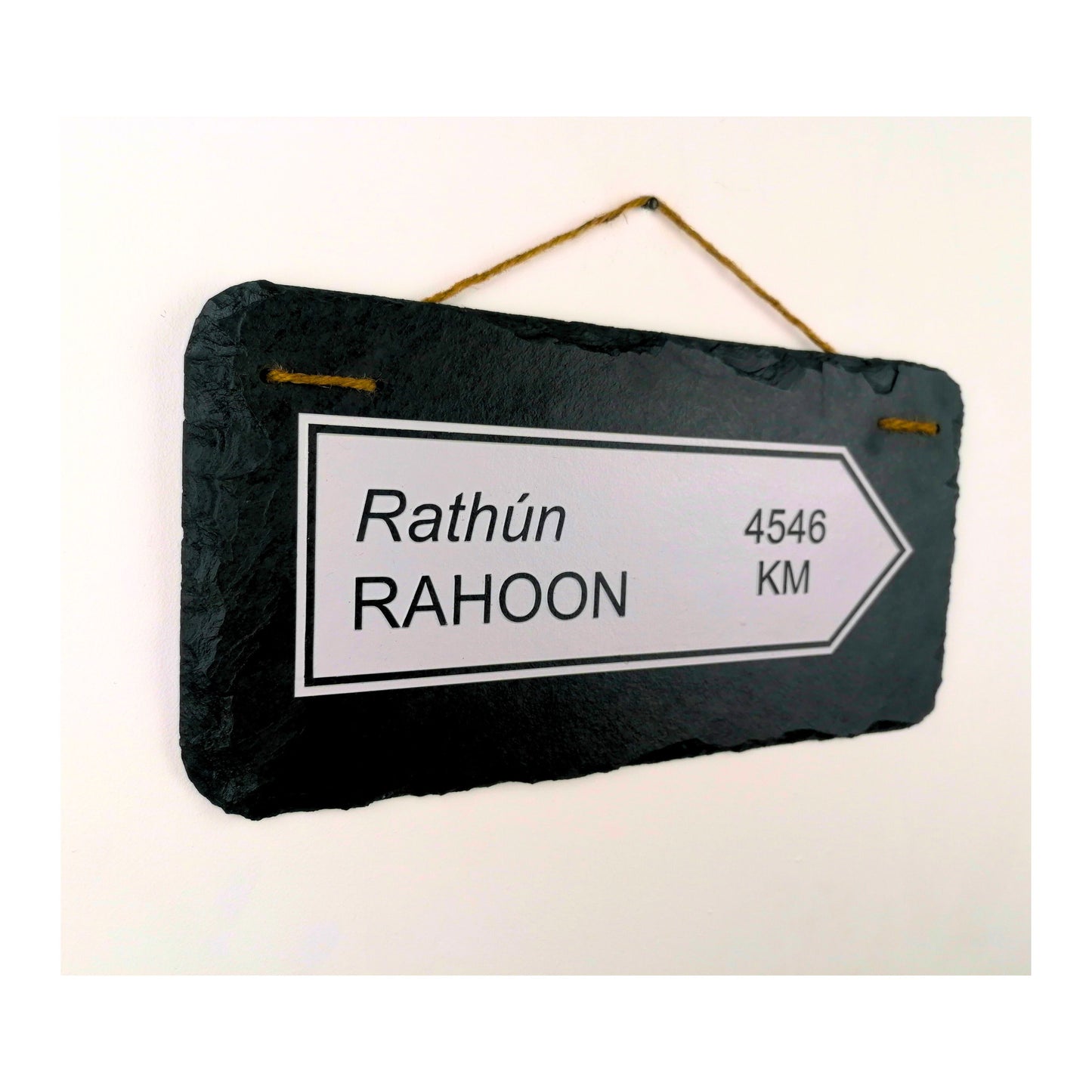 Irish Street Road Sign | Town Village Hometown | Rustic Natural Slate Wall Hanging