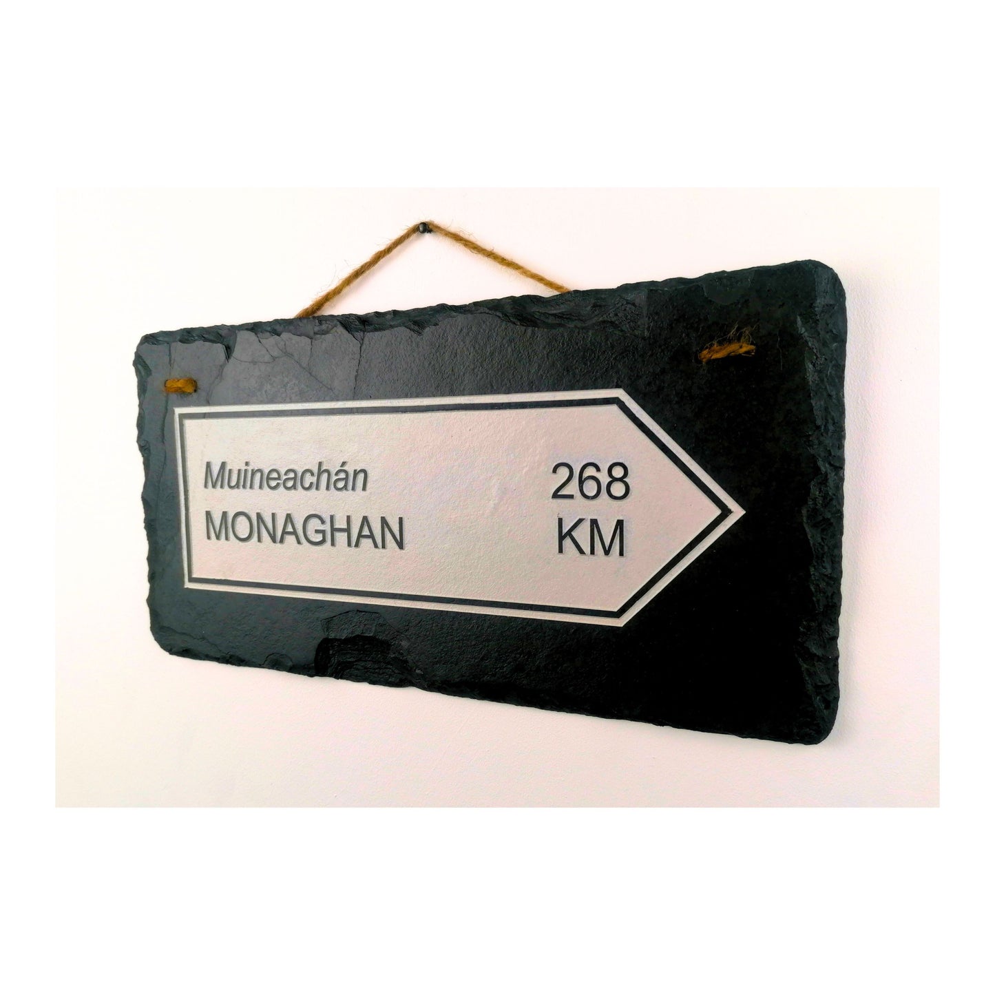 Irish Street Road Sign | Town Village Hometown | Rustic Natural Slate Wall Hanging