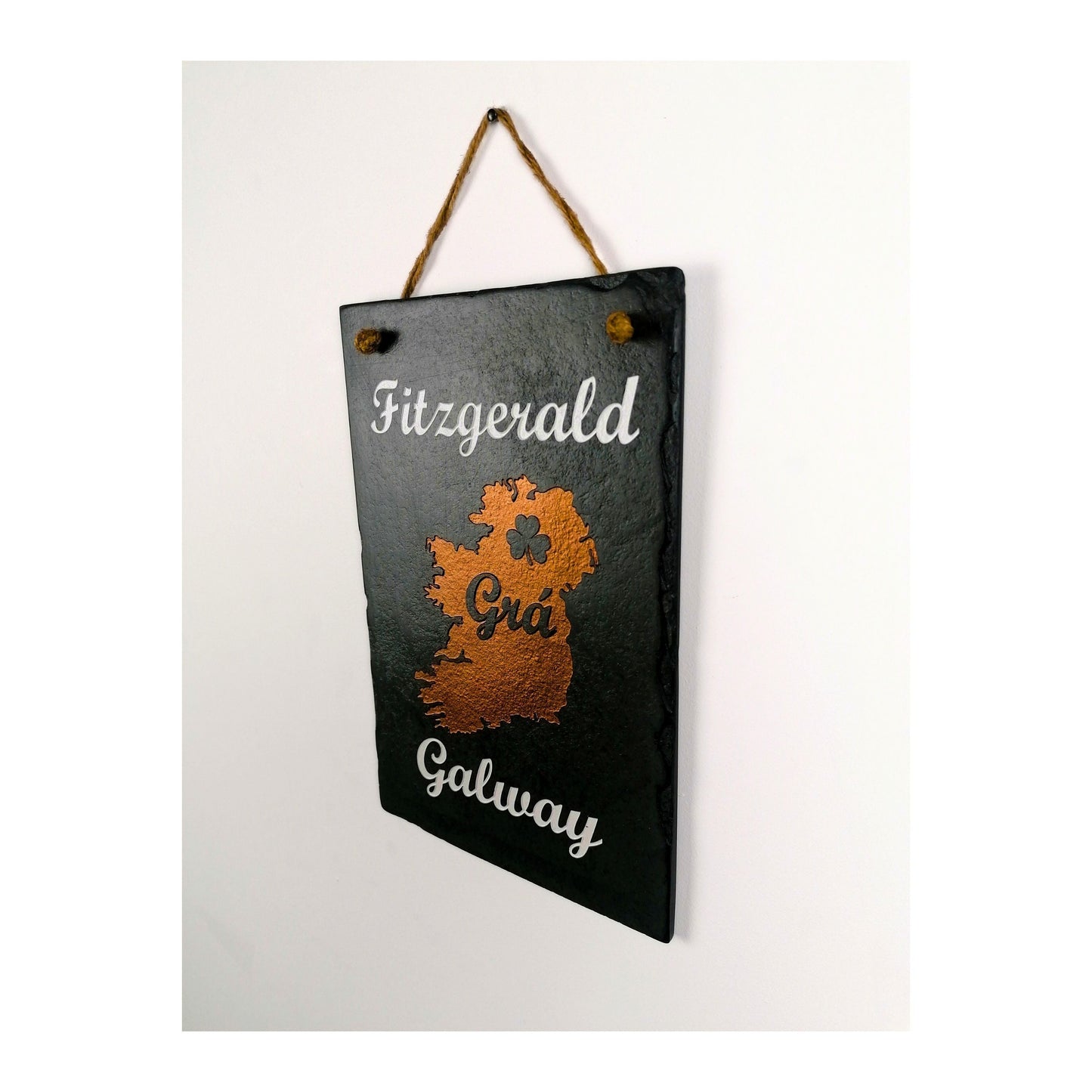 Ireland Map with Family Name and Hometown | Irish Ancestry Disapora Ancestors | Home Love Memories | Natural Slate Handmade Custom Unique