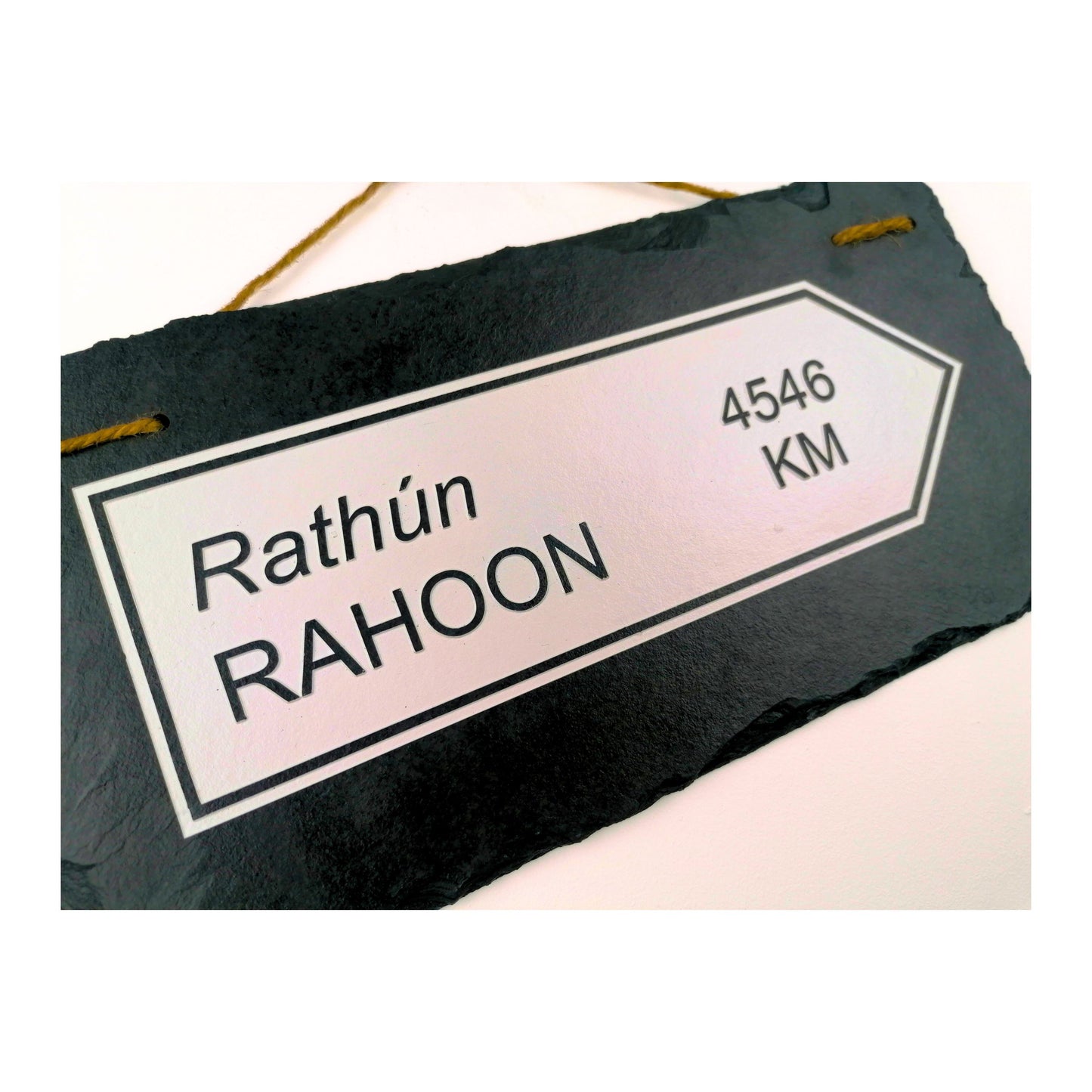 Irish Street Road Sign | Town Village Hometown | Rustic Natural Slate Wall Hanging