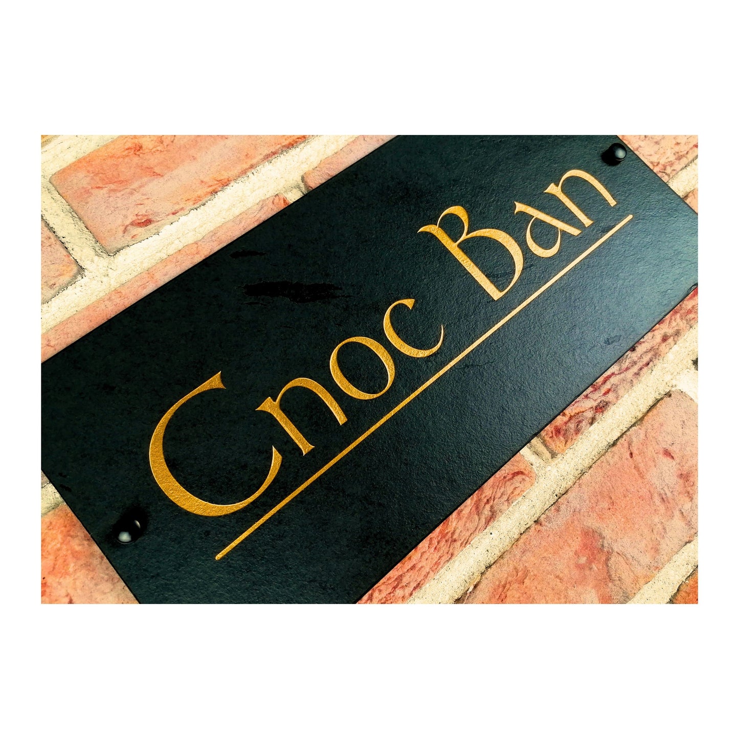 Engraved Natural Slate House Address Sign - Rustic Farmhouse Style Door Number - Wedding, Housewarming, Anniversary Gift Idea