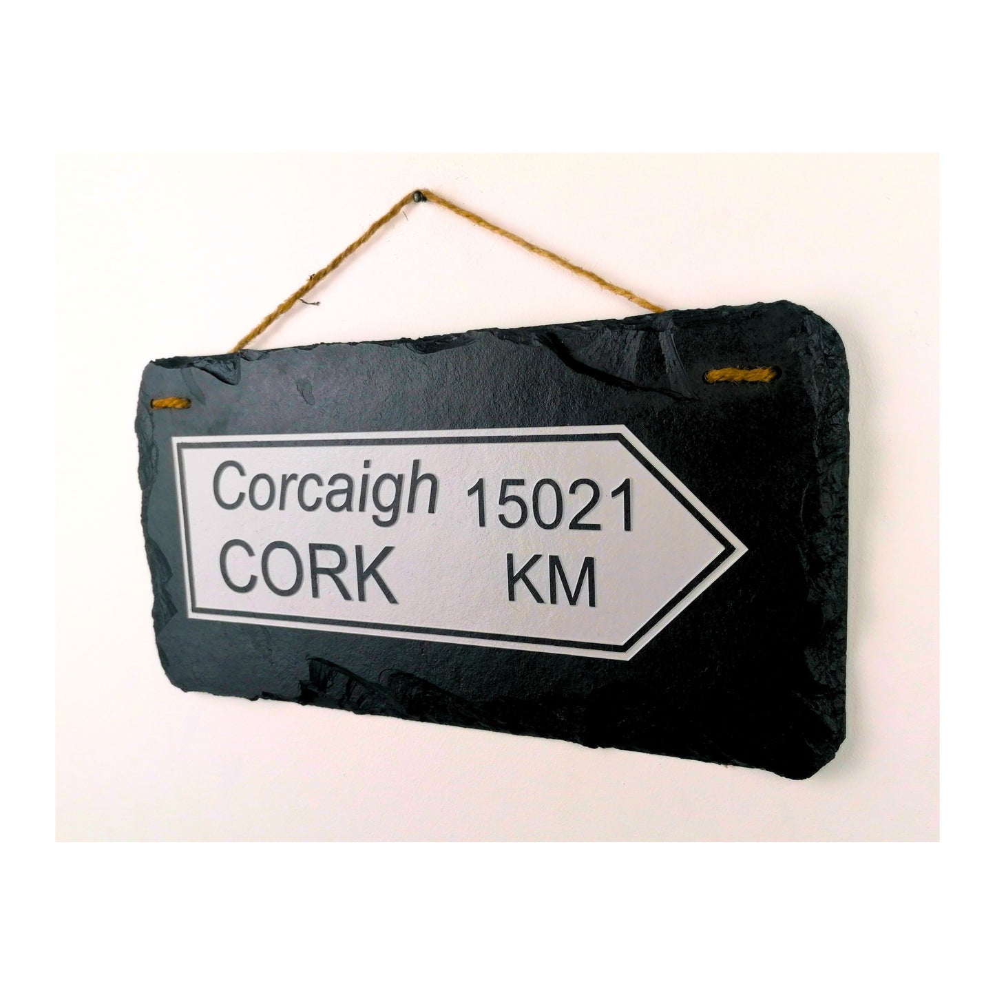 Irish Street Road Sign | Town Village Hometown | Rustic Natural Slate Wall Hanging