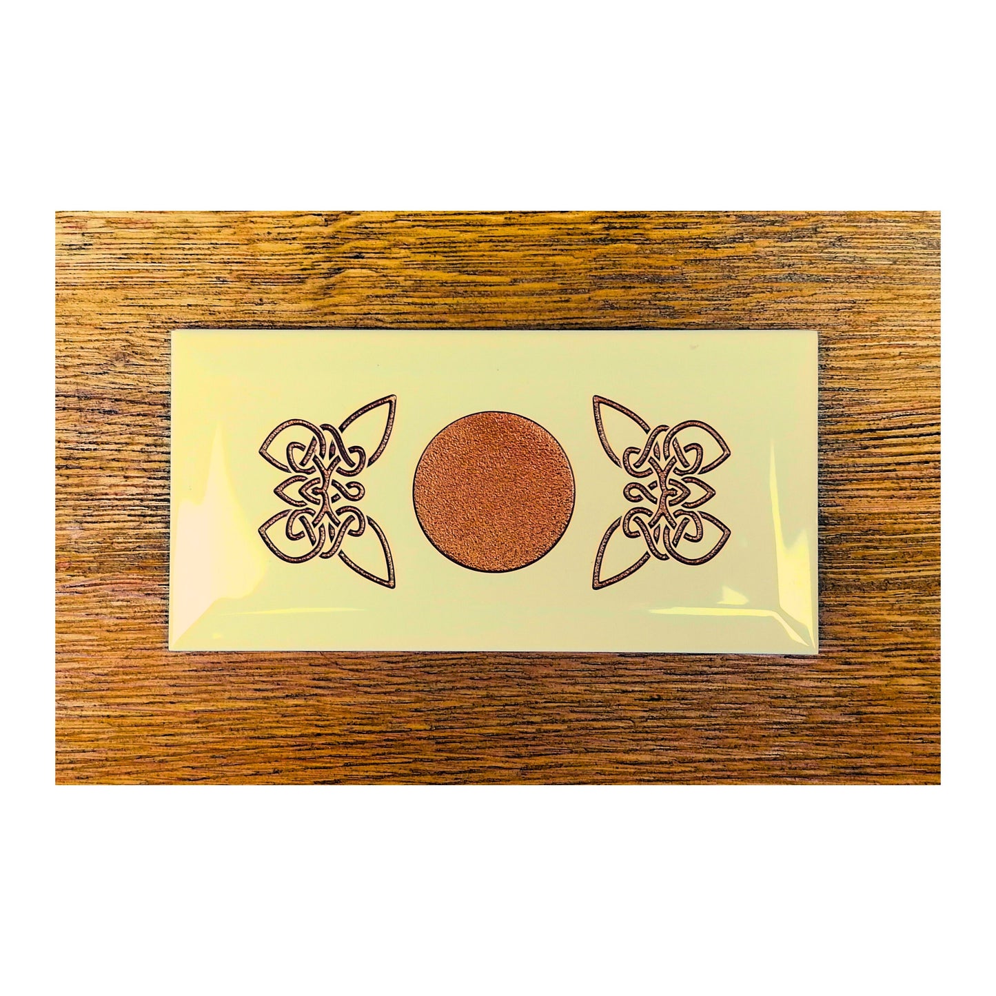 Handmade Tealight Candle Holder | Deep Engraved Ceramic Tile | Unique Gift Idea | Made In Ireland | Gold Copper Silver | Modern Home Decor