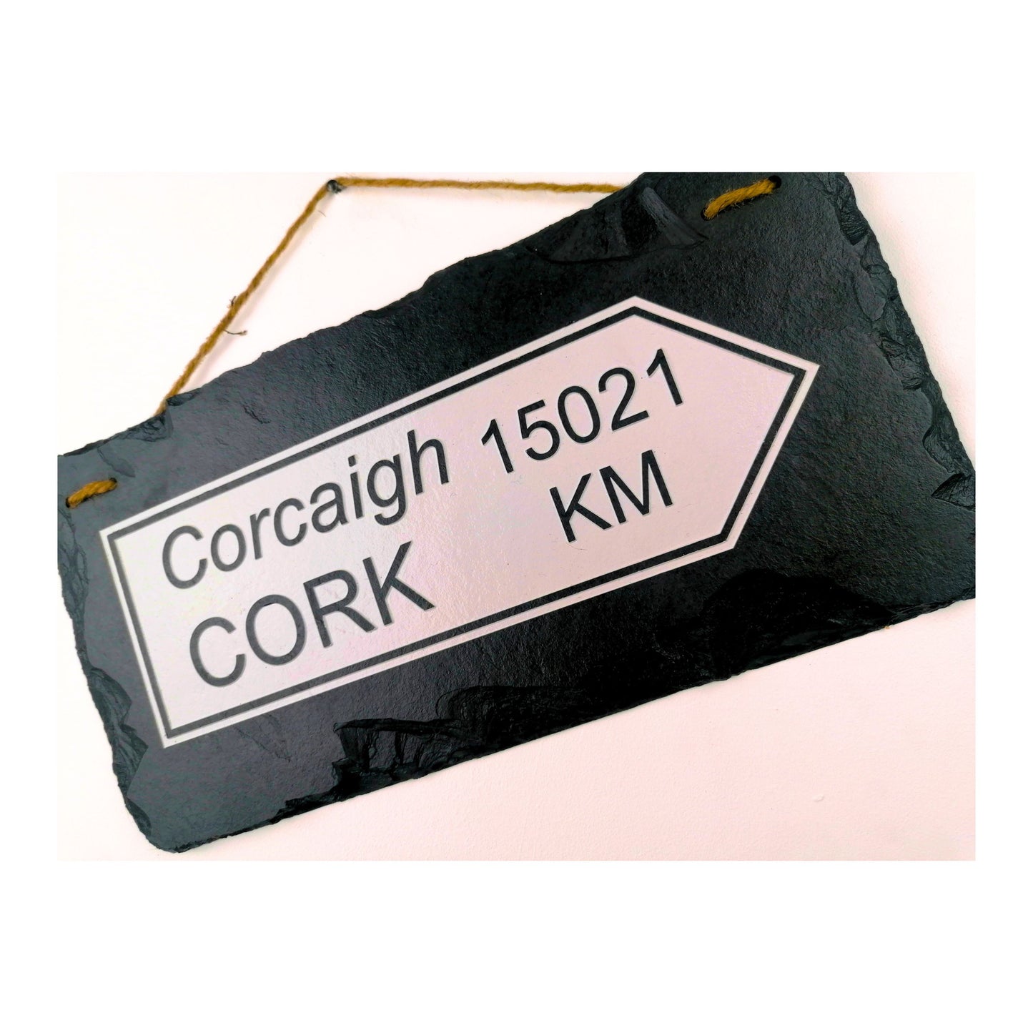 Irish Street Road Sign | Town Village Hometown | Rustic Natural Slate Wall Hanging