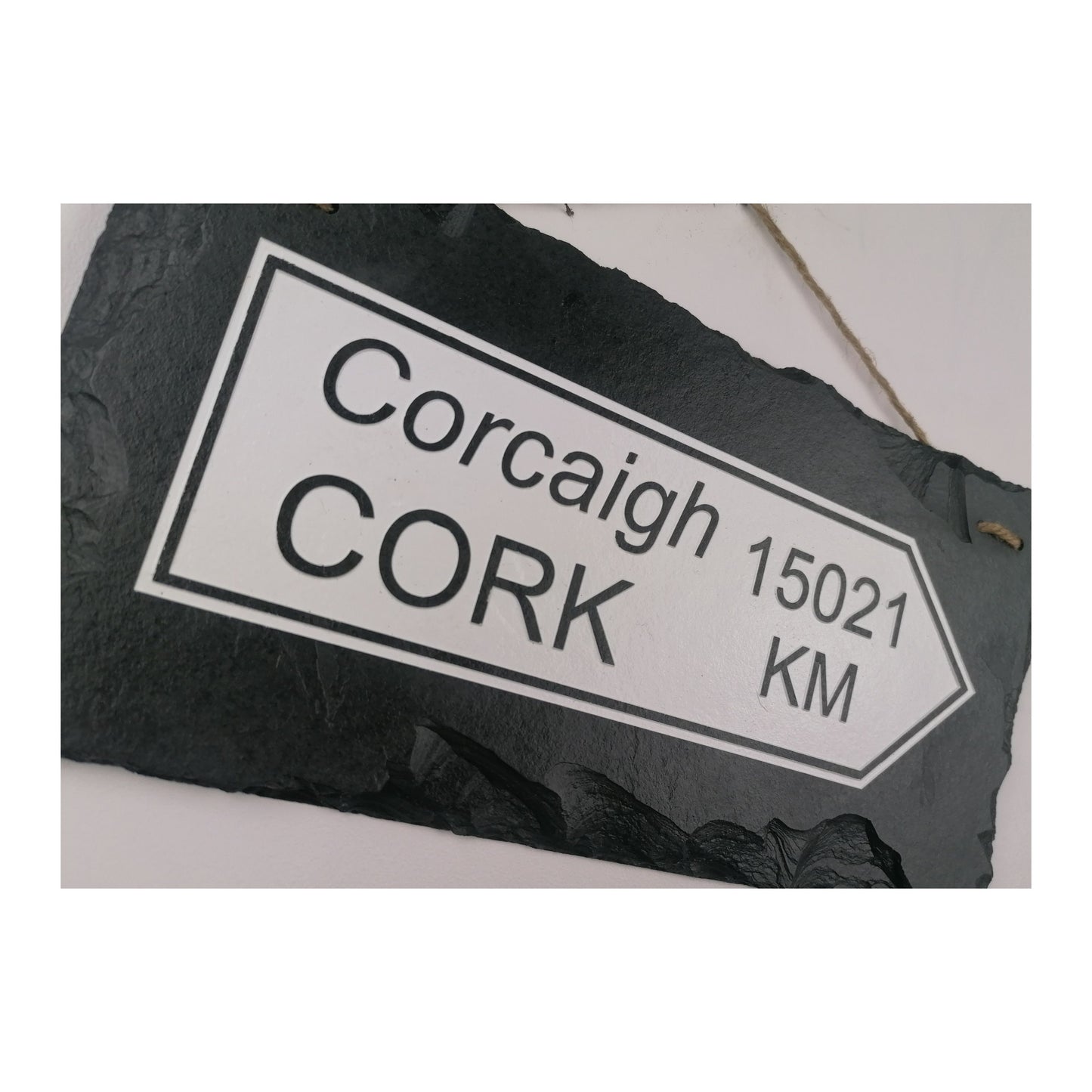 Irish Street Road Sign | Town Village Hometown | Rustic Natural Slate Wall Hanging