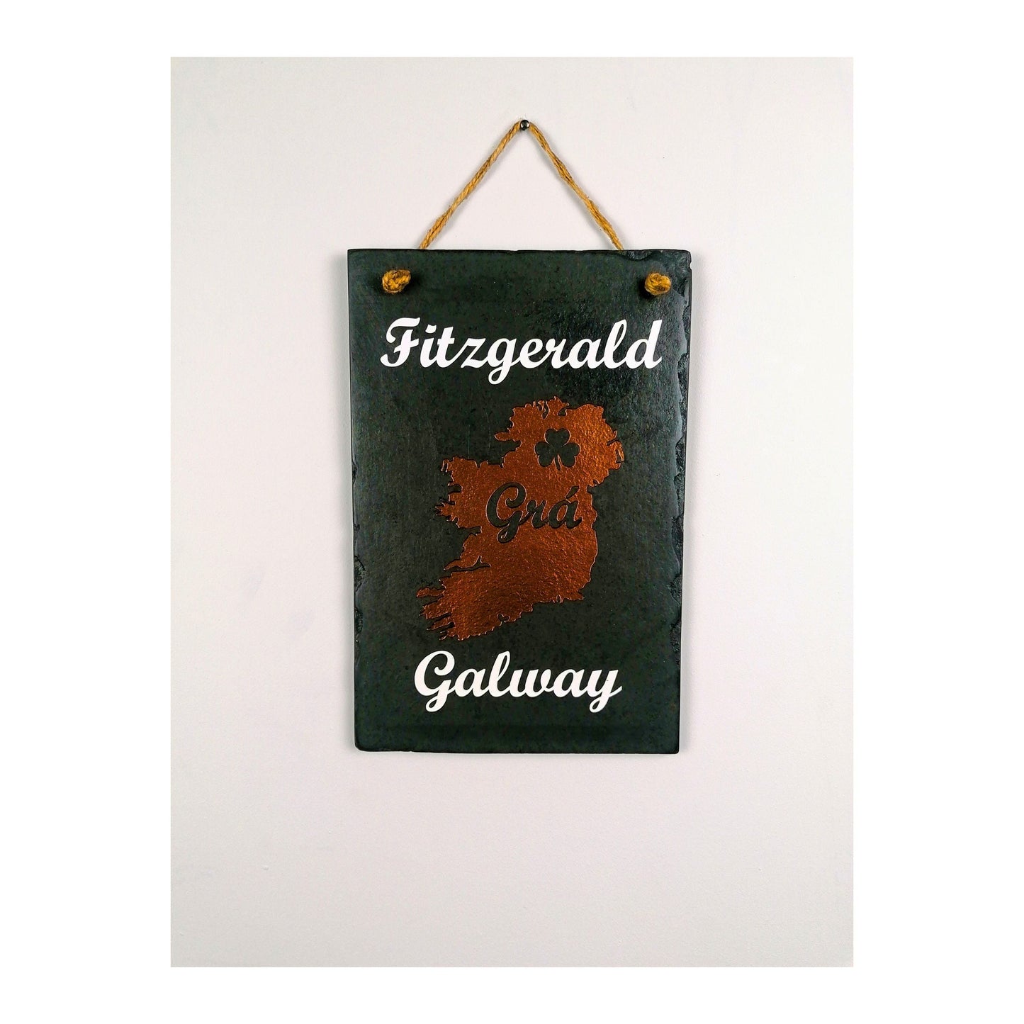 Ireland Map with Family Name and Hometown | Irish Ancestry Disapora Ancestors | Home Love Memories | Natural Slate Handmade Custom Unique