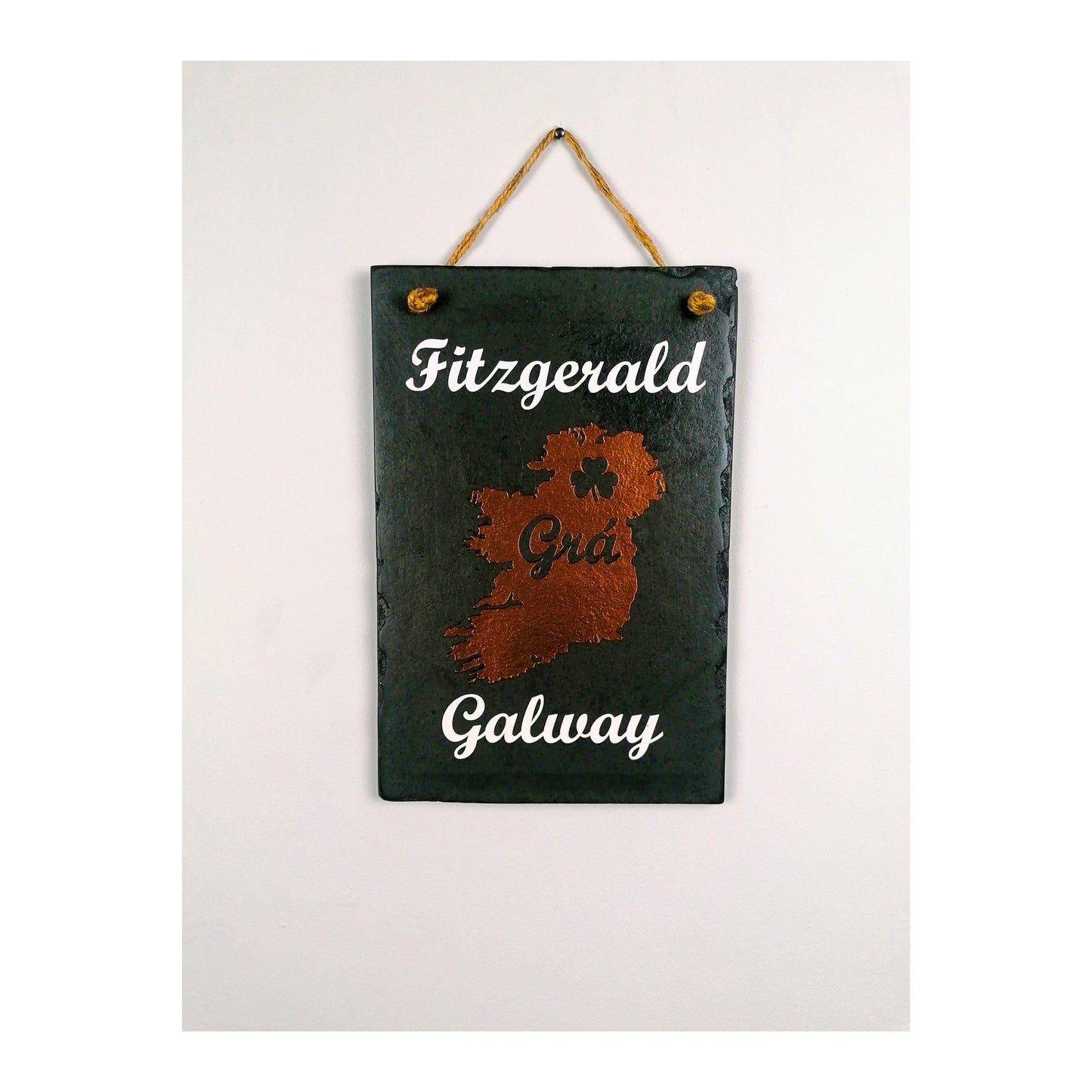 Ireland Map with Family Name and Hometown | Irish Ancestry Disapora Ancestors | Home Love Memories | Natural Slate Handmade Custom Unique