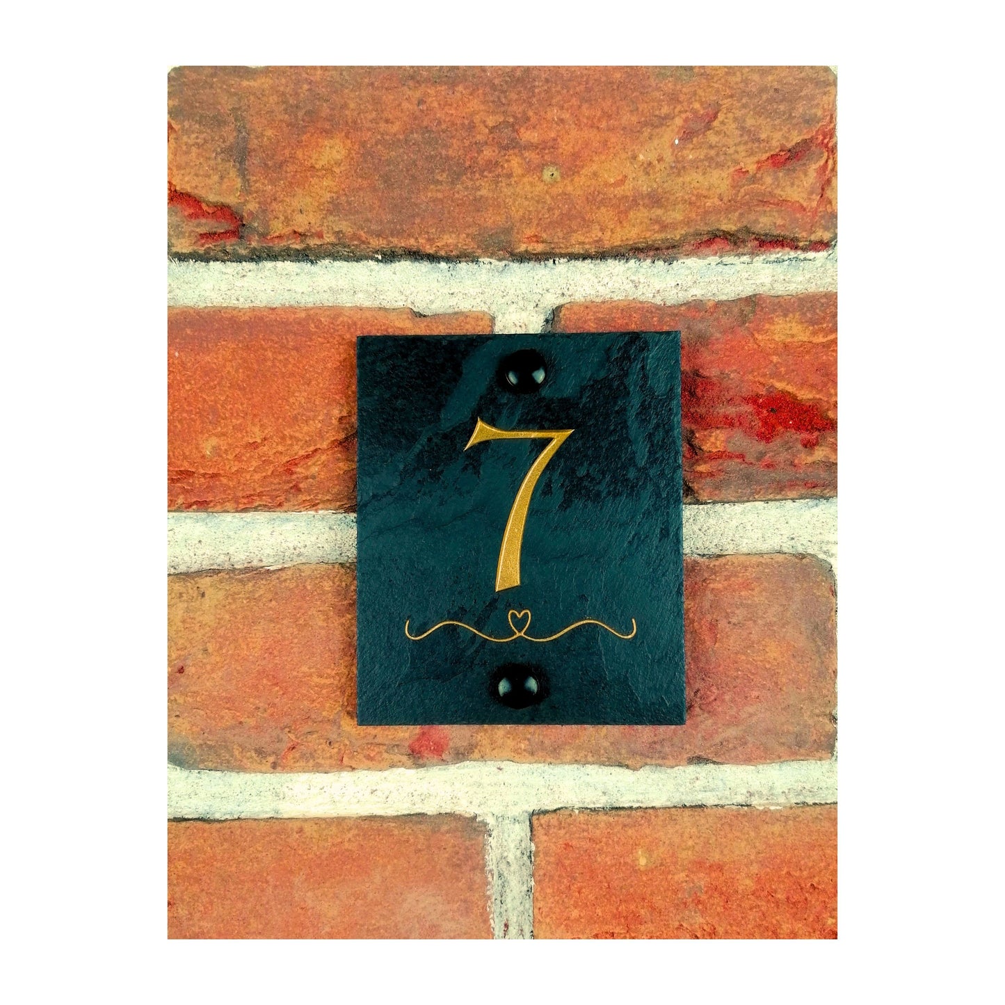 Engraved Natural Slate House Address Sign - Rustic Farmhouse Style Door Number - Wedding, Housewarming, Anniversary Gift Idea