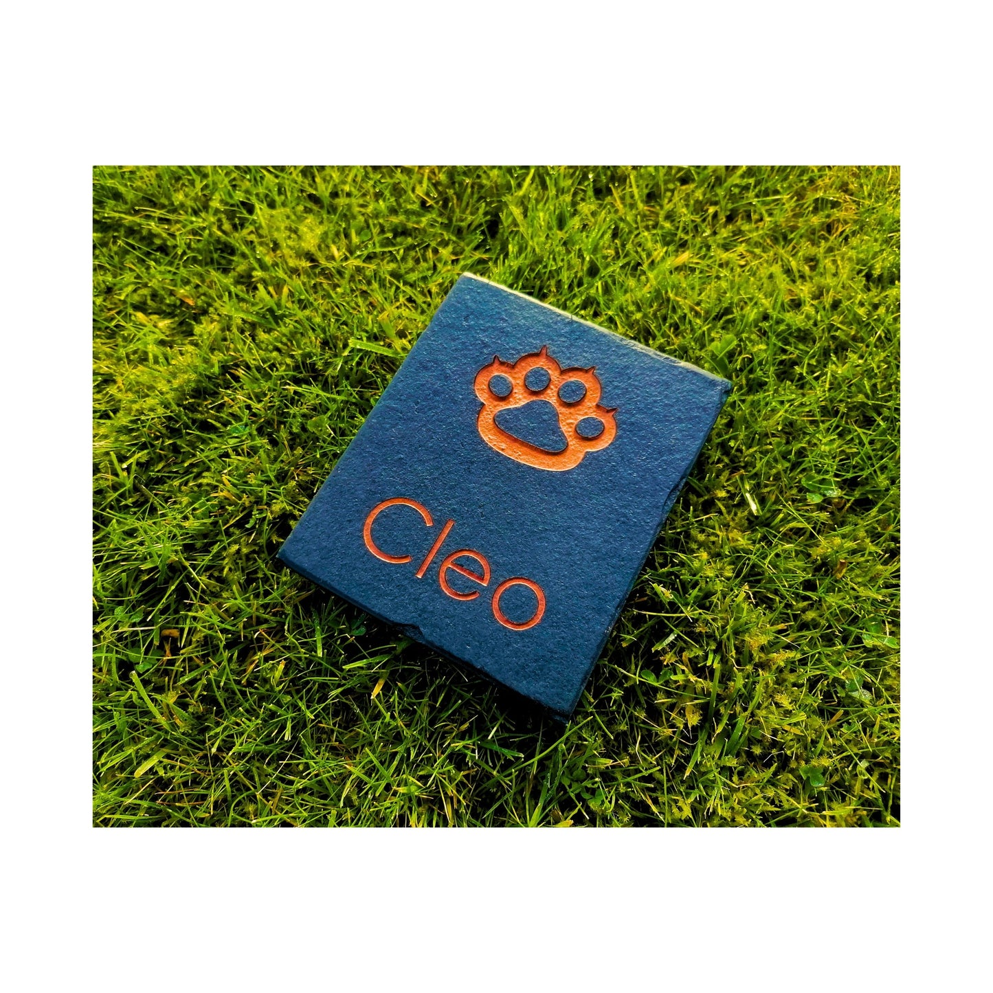 Personalised Custom Pet Paw Print | Engraved Natural Slate Memorial Plaque | Gold Copper Silver | Memories Tributes Markers Stone Headstones