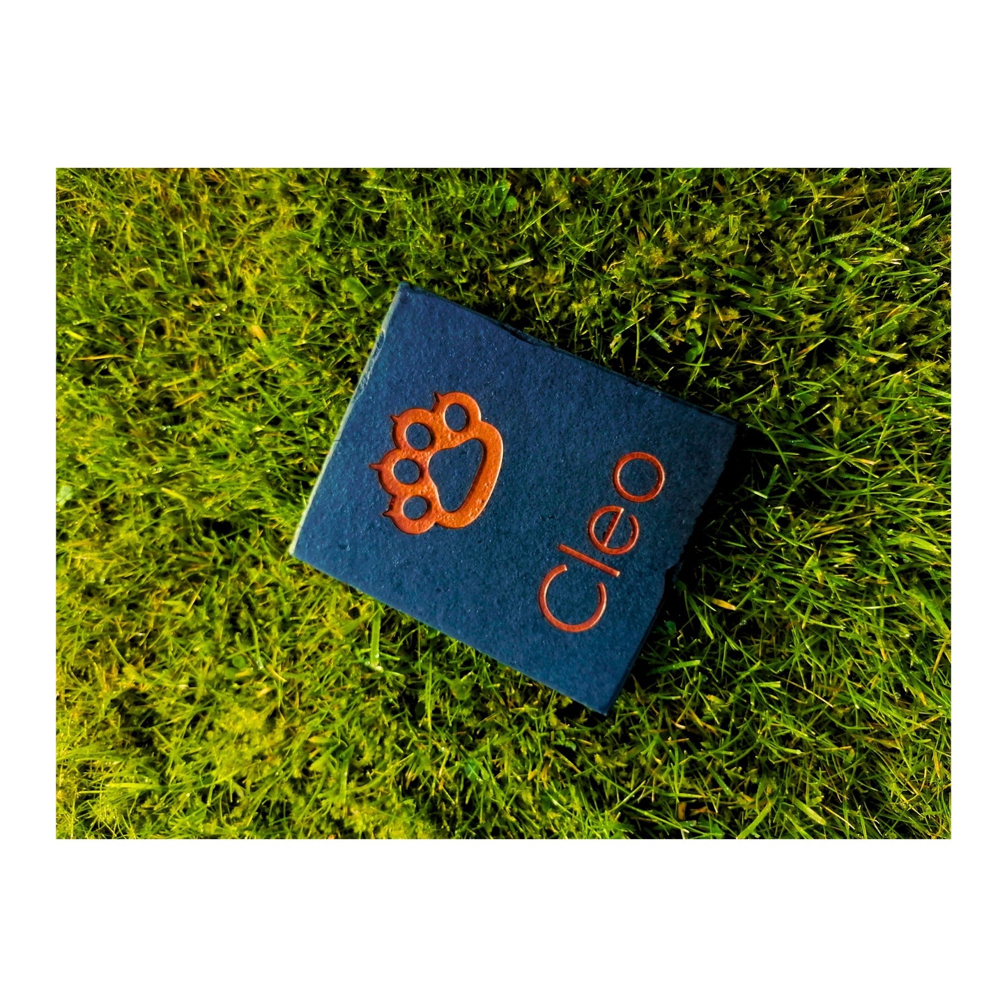 Personalised Custom Pet Paw Print | Engraved Natural Slate Memorial Plaque | Gold Copper Silver | Memories Tributes Markers Stone Headstones