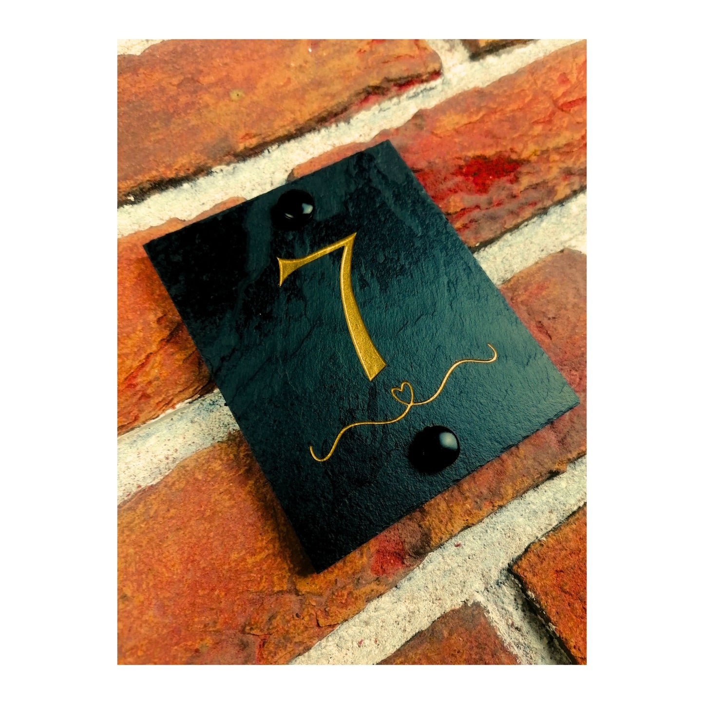 Engraved Natural Slate House Address Sign - Rustic Farmhouse Style Door Number - Wedding, Housewarming, Anniversary Gift Idea