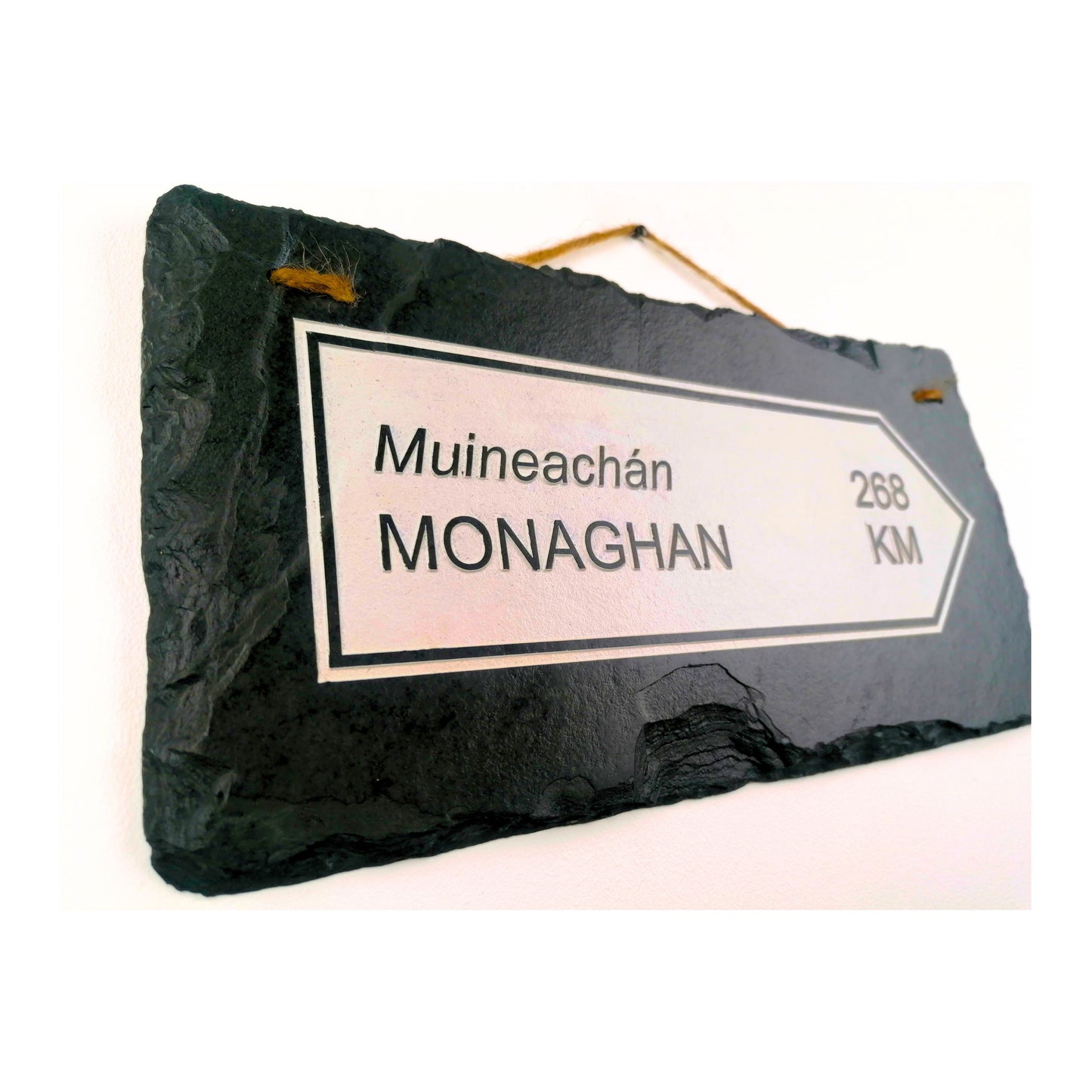 Irish Street Road Sign | Town Village Hometown | Rustic Natural Slate Wall Hanging