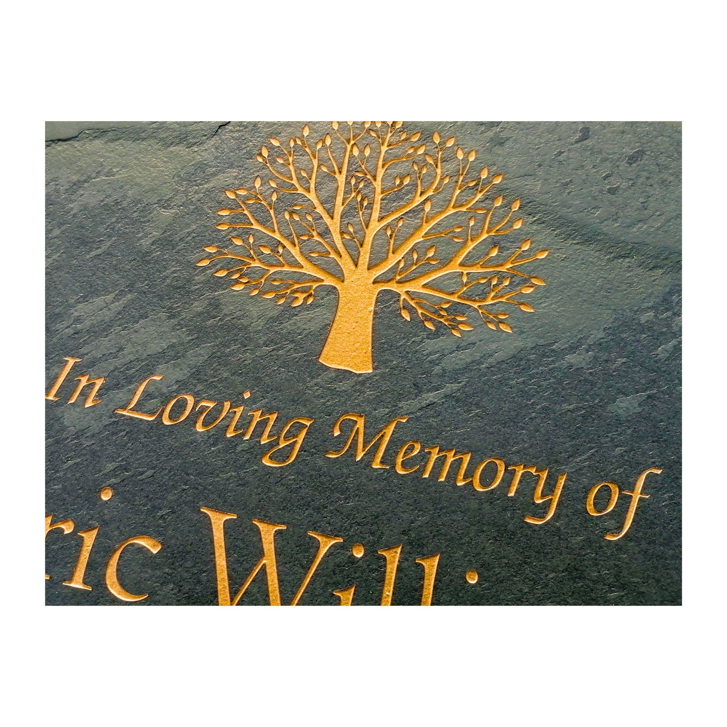 Grave Marker Memorial Plaque | Engraved Natural Slate | Custom Personalised | Gold Copper Silver | Memories Tributes Stone Headstones Bereavement