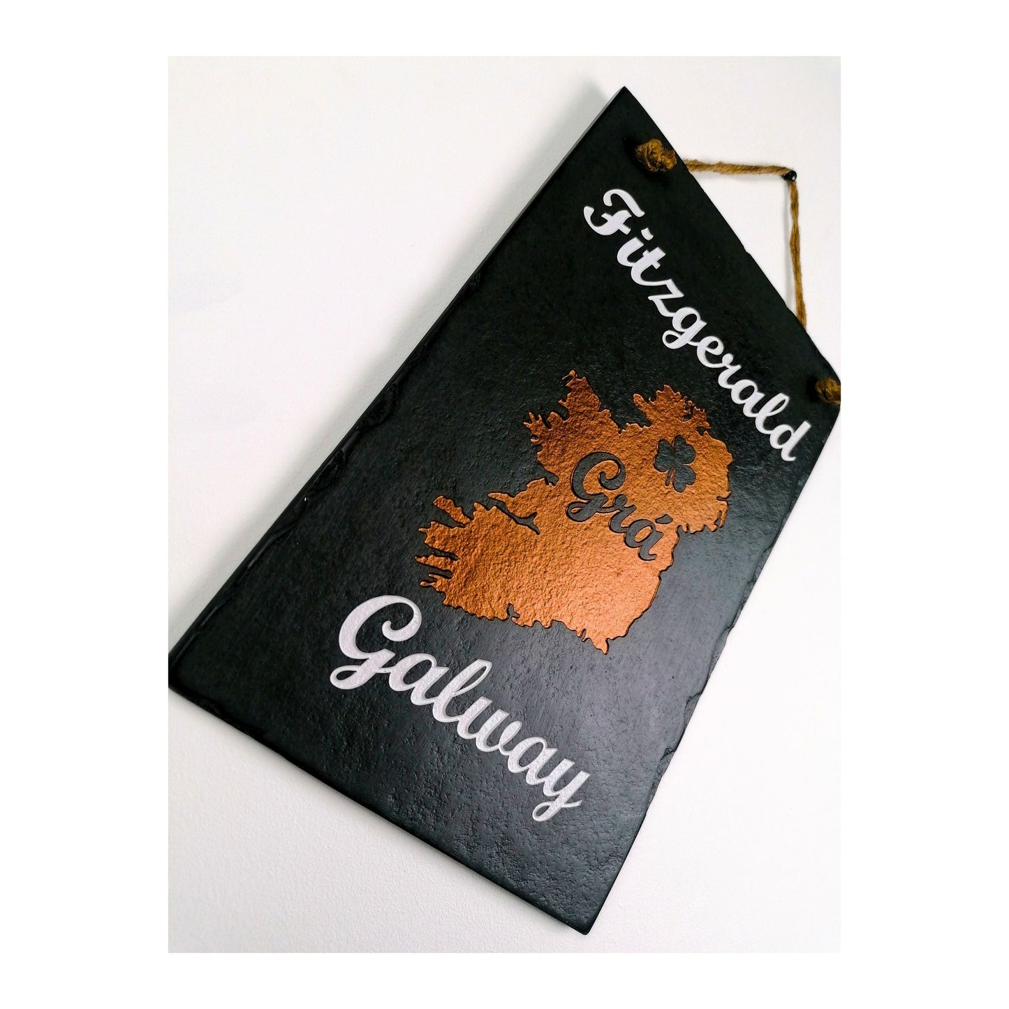 Ireland Map with Family Name and Hometown | Irish Ancestry Disapora Ancestors | Home Love Memories | Natural Slate Handmade Custom Unique