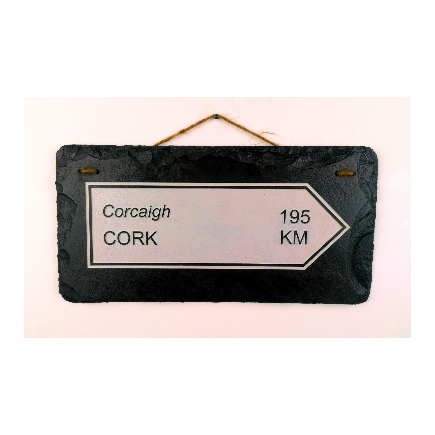 Irish Street Road Sign | Town Village Hometown | Rustic Natural Slate Wall Hanging