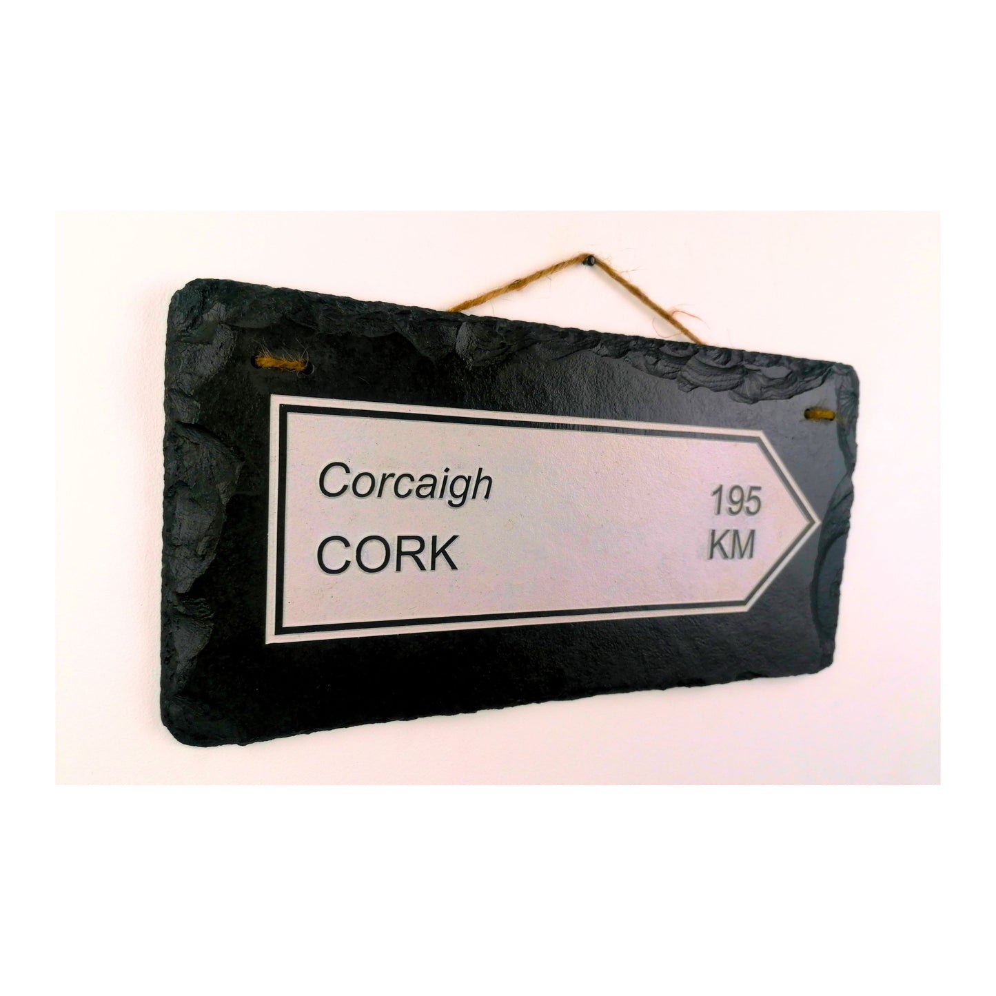 Irish Street Road Sign | Town Village Hometown | Rustic Natural Slate Wall Hanging