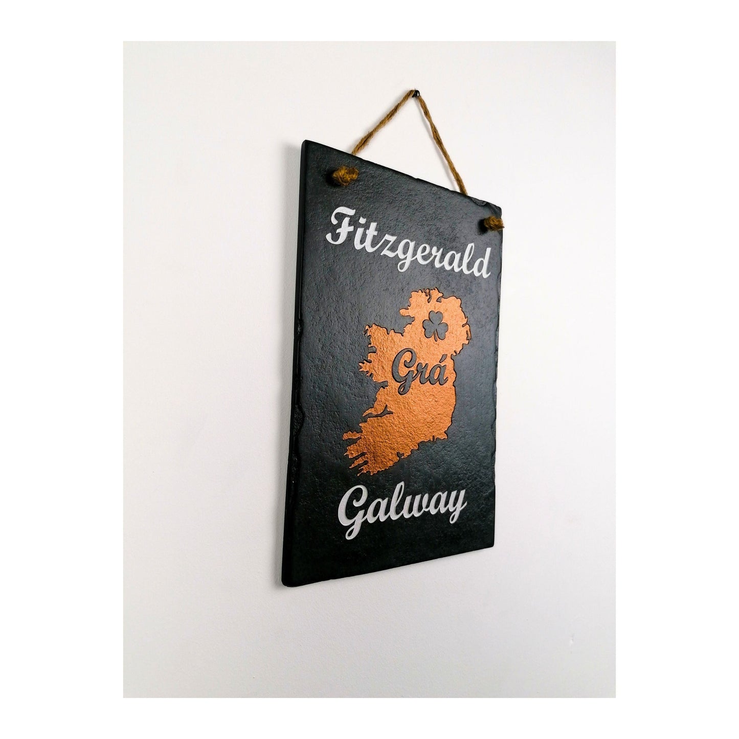 Ireland Map with Family Name and Hometown | Irish Ancestry Disapora Ancestors | Home Love Memories | Natural Slate Handmade Custom Unique