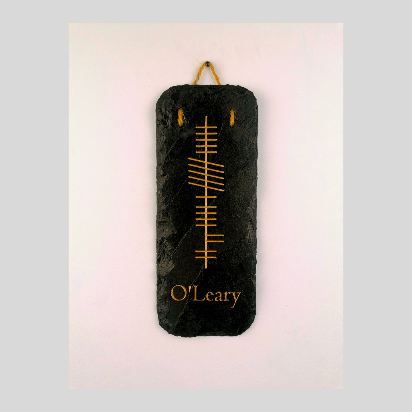 Ogham Wall Hanging | Natural Slate | Handmade Deep Engraved Signs | Celtic Irish Gaelic Traditional | Rustic Home Decor | Unique Gift Ideas