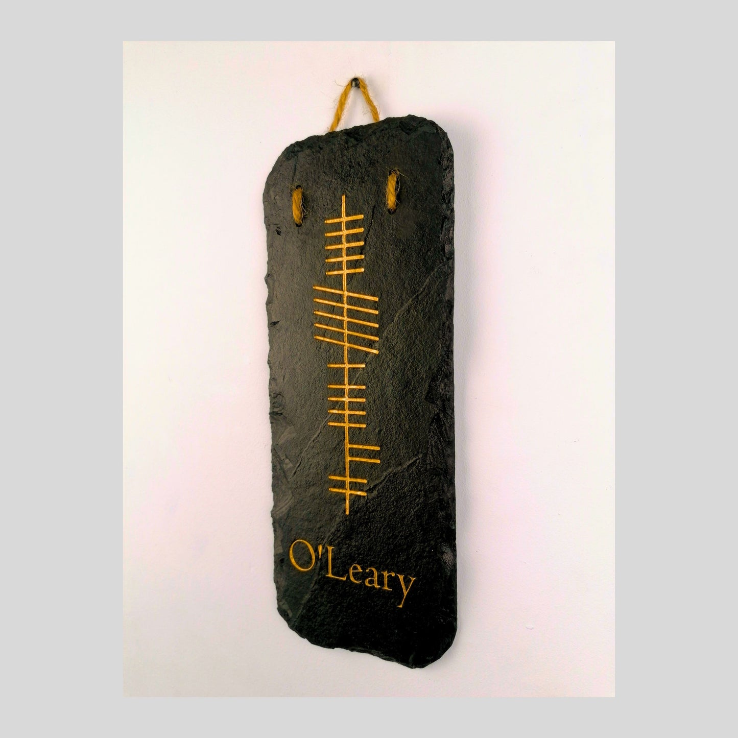 Ogham Wall Hanging | Natural Slate | Handmade Deep Engraved Signs | Celtic Irish Gaelic Traditional | Rustic Home Decor | Unique Gift Ideas