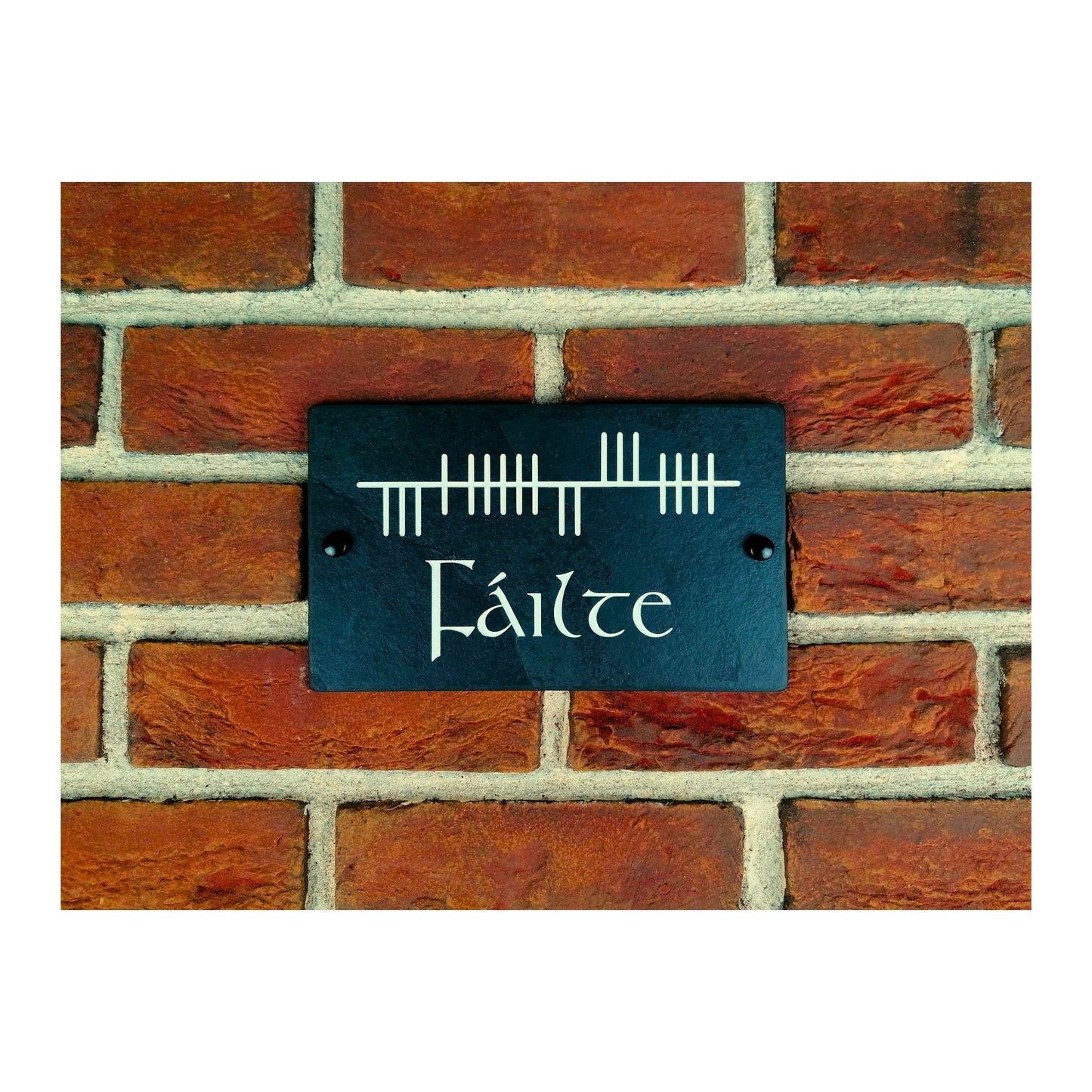 Engraved Natural Slate House Address Sign - Rustic Farmhouse Style Door Number - Wedding, Housewarming, Anniversary Gift Idea