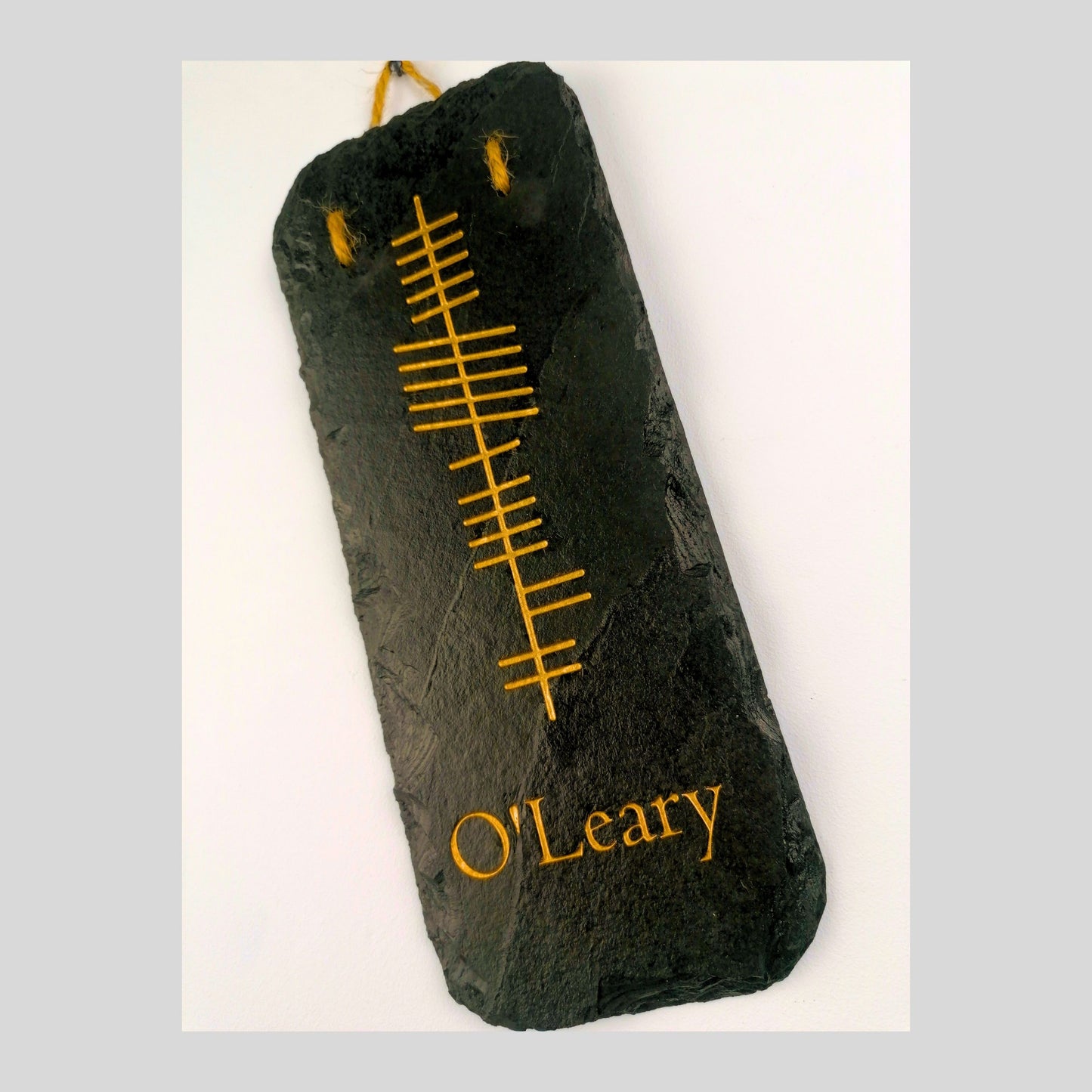 Ogham Wall Hanging | Natural Slate | Handmade Deep Engraved Signs | Celtic Irish Gaelic Traditional | Rustic Home Decor | Unique Gift Ideas