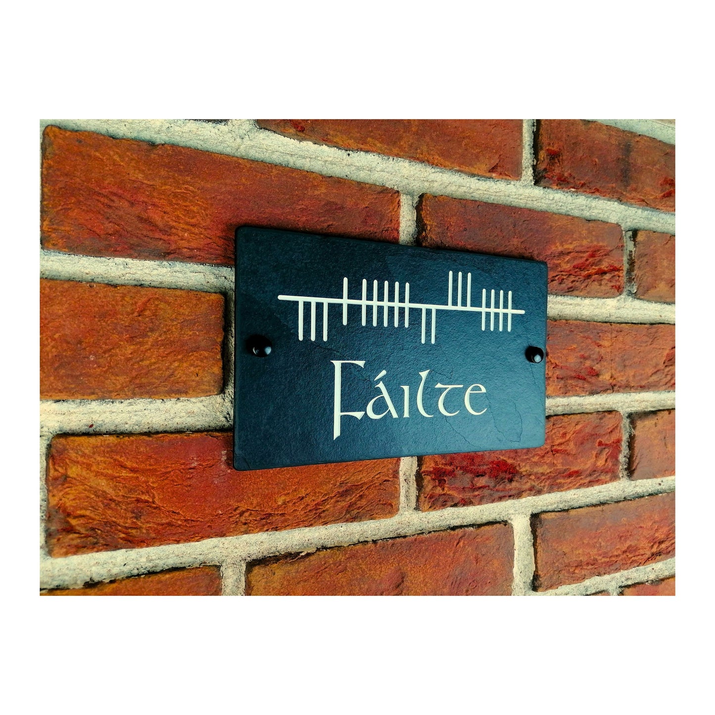 Engraved Natural Slate House Address Sign - Rustic Farmhouse Style Door Number - Wedding, Housewarming, Anniversary Gift Idea