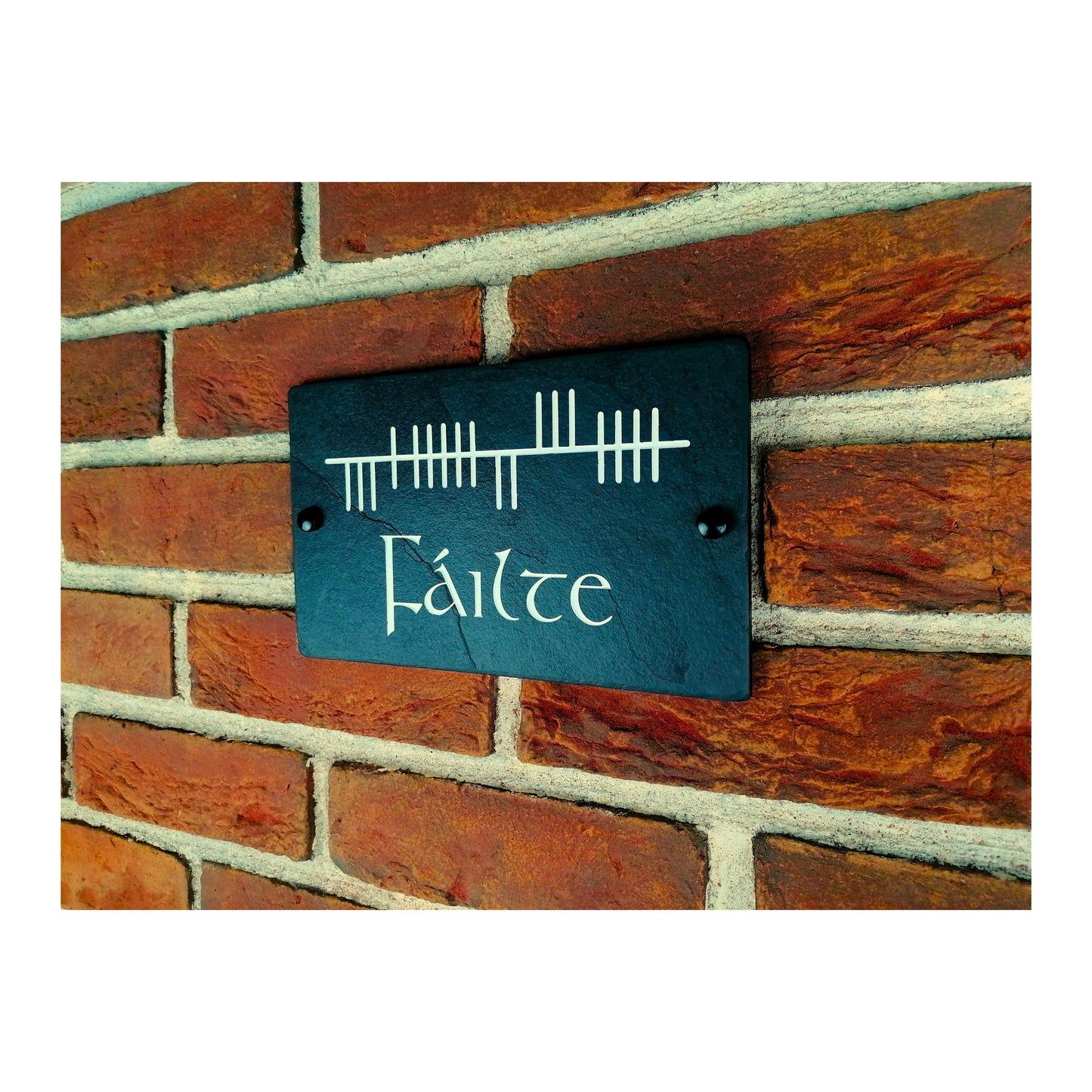 Engraved Natural Slate House Address Sign - Rustic Farmhouse Style Door Number - Wedding, Housewarming, Anniversary Gift Idea