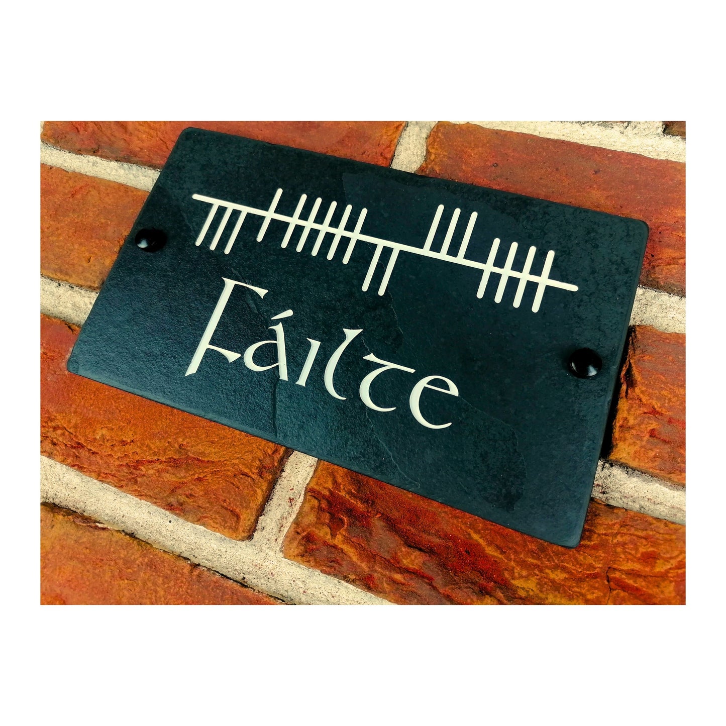 Engraved Natural Slate House Address Sign - Rustic Farmhouse Style Door Number - Wedding, Housewarming, Anniversary Gift Idea