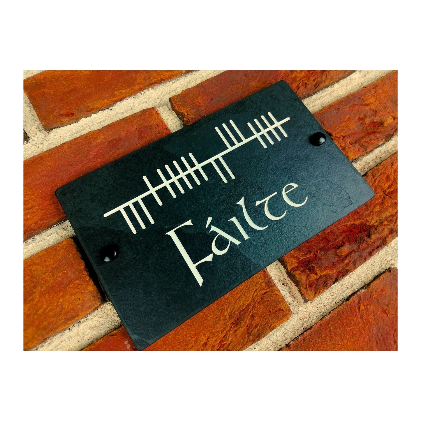 Engraved Natural Slate House Address Sign - Rustic Farmhouse Style Door Number - Wedding, Housewarming, Anniversary Gift Idea