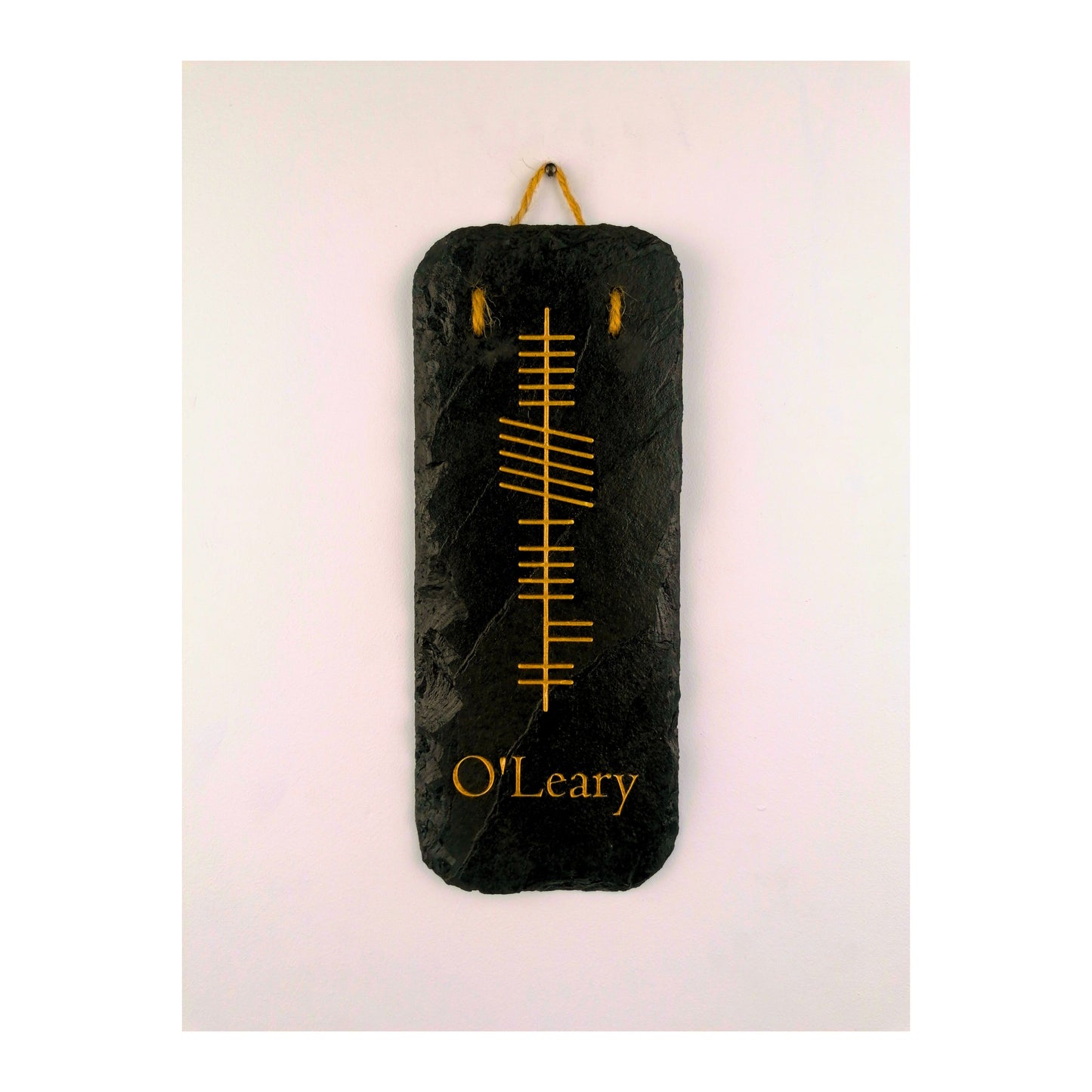 Ogham Wall Hanging | Natural Slate | Handmade Deep Engraved Signs | Celtic Irish Gaelic Traditional | Rustic Home Decor | Unique Gift Ideas