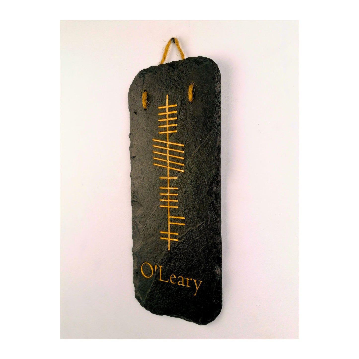 Ogham Wall Hanging | Natural Slate | Handmade Deep Engraved Signs | Celtic Irish Gaelic Traditional | Rustic Home Decor | Unique Gift Ideas