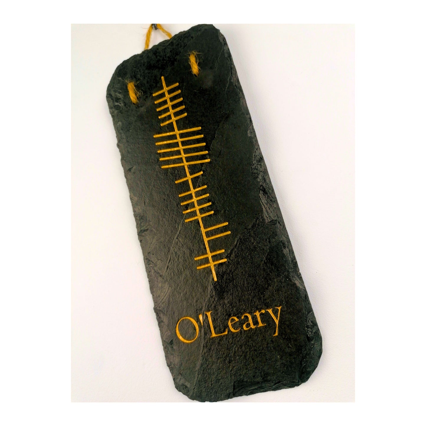 Ogham Wall Hanging | Natural Slate | Handmade Deep Engraved Signs | Celtic Irish Gaelic Traditional | Rustic Home Decor | Unique Gift Ideas