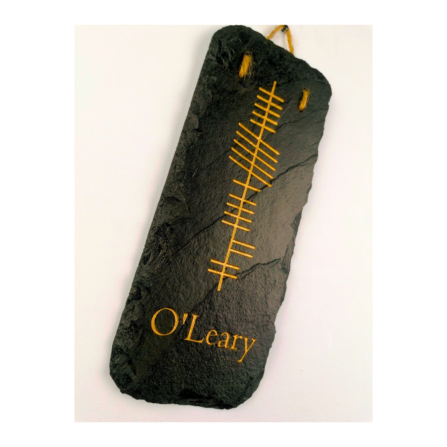 Ogham Wall Hanging | Natural Slate | Handmade Deep Engraved Signs | Celtic Irish Gaelic Traditional | Rustic Home Decor | Unique Gift Ideas
