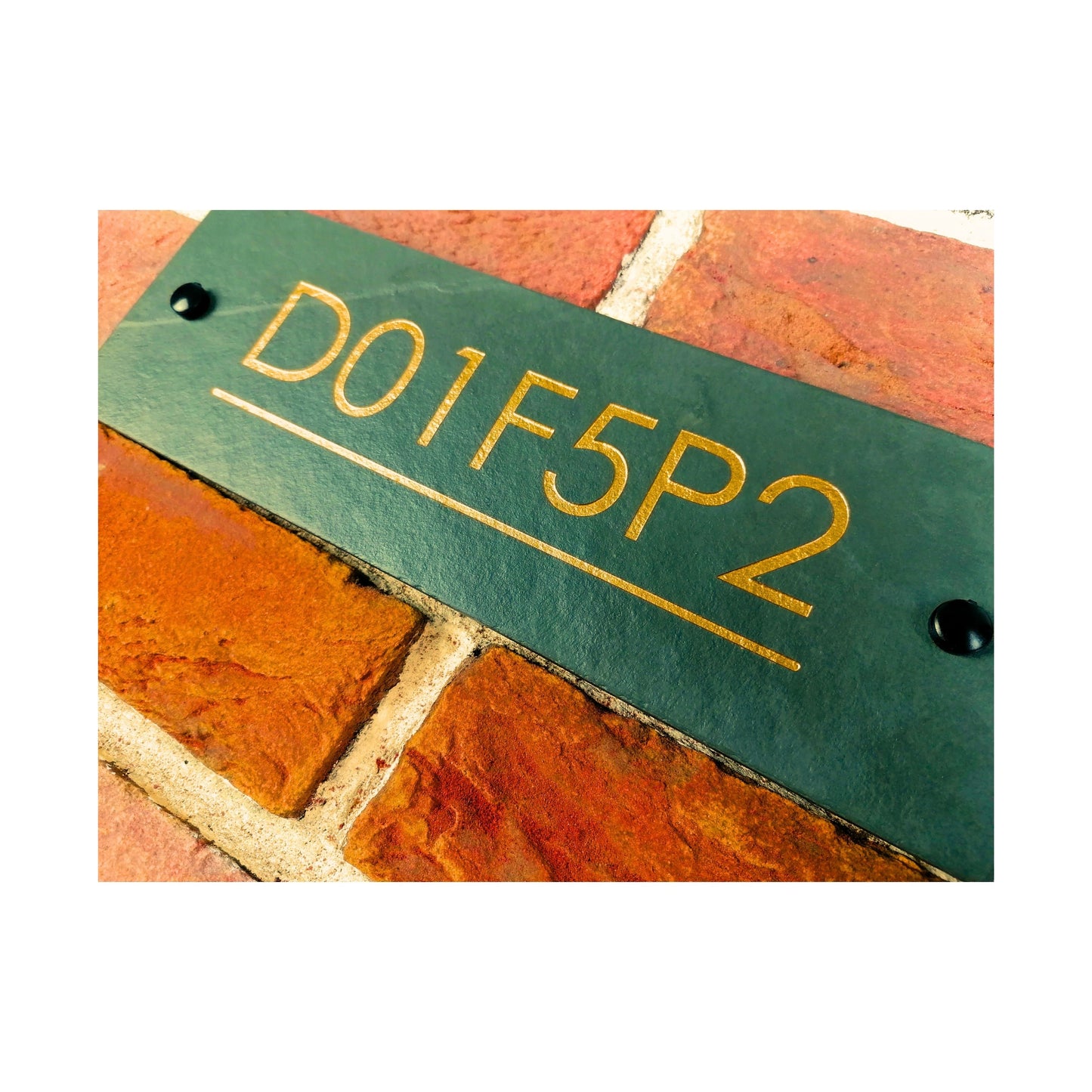 Engraved Natural Slate House Address Sign - Rustic Farmhouse Style Door Number - Wedding, Housewarming, Anniversary Gift Idea