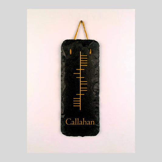 Ogham Wall Hanging | Natural Slate | Handmade Deep Engraved Signs | Celtic Irish Gaelic Traditional | Rustic Home Decor | Unique Gift Ideas